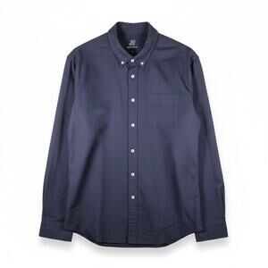 Jackthreads Long Sleeve Button Down Shirt Navy Blue XL Minimalist Preppy Career